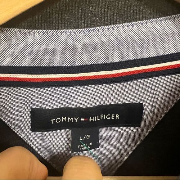 Tommy Hilfiger solid wicking grey polo Sz L - Picture 10 of 10